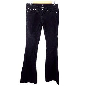 True Religion Women Size 29 Pants Bootcut Corduroy Black